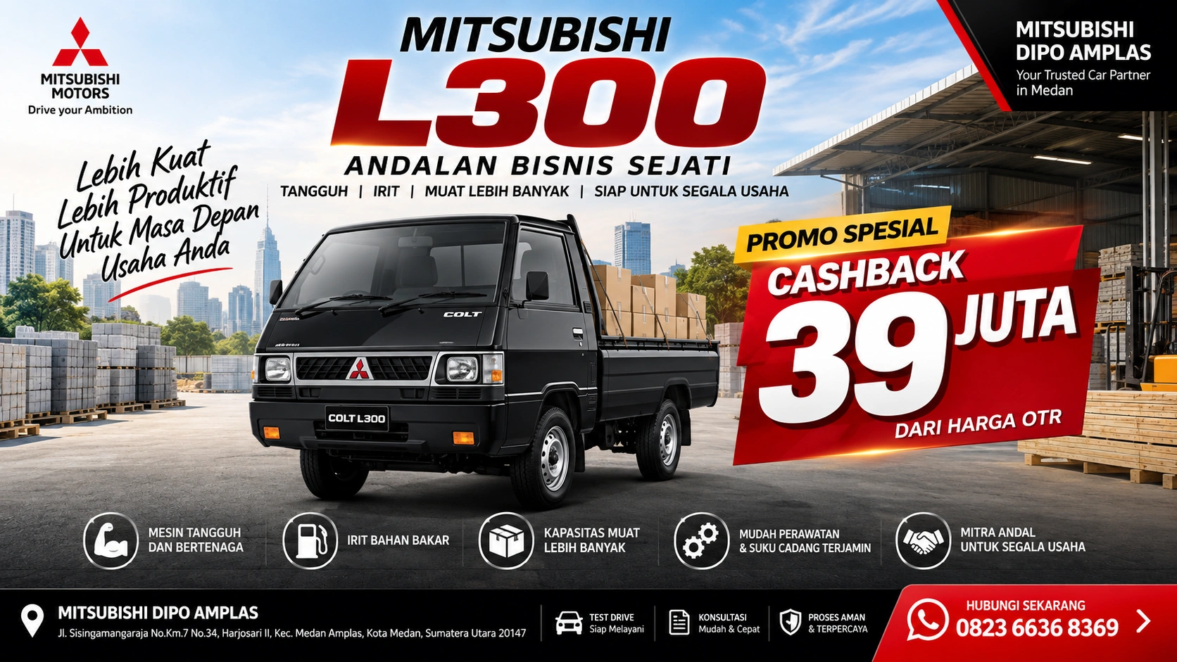 Promo Mitsubishi L300 Cashback Rp39 Juta – Harga Mulai Rp233,5 Juta