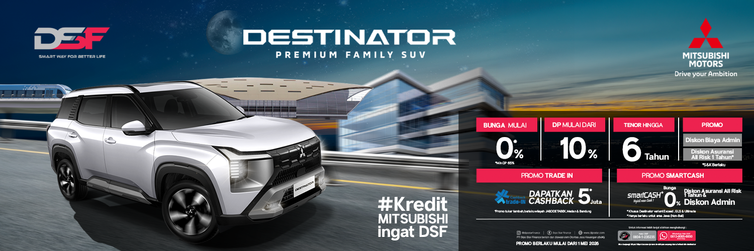 Promo Mitsubishi Destinator Destinator Bunga 0% atau DP Mulai dari 10%